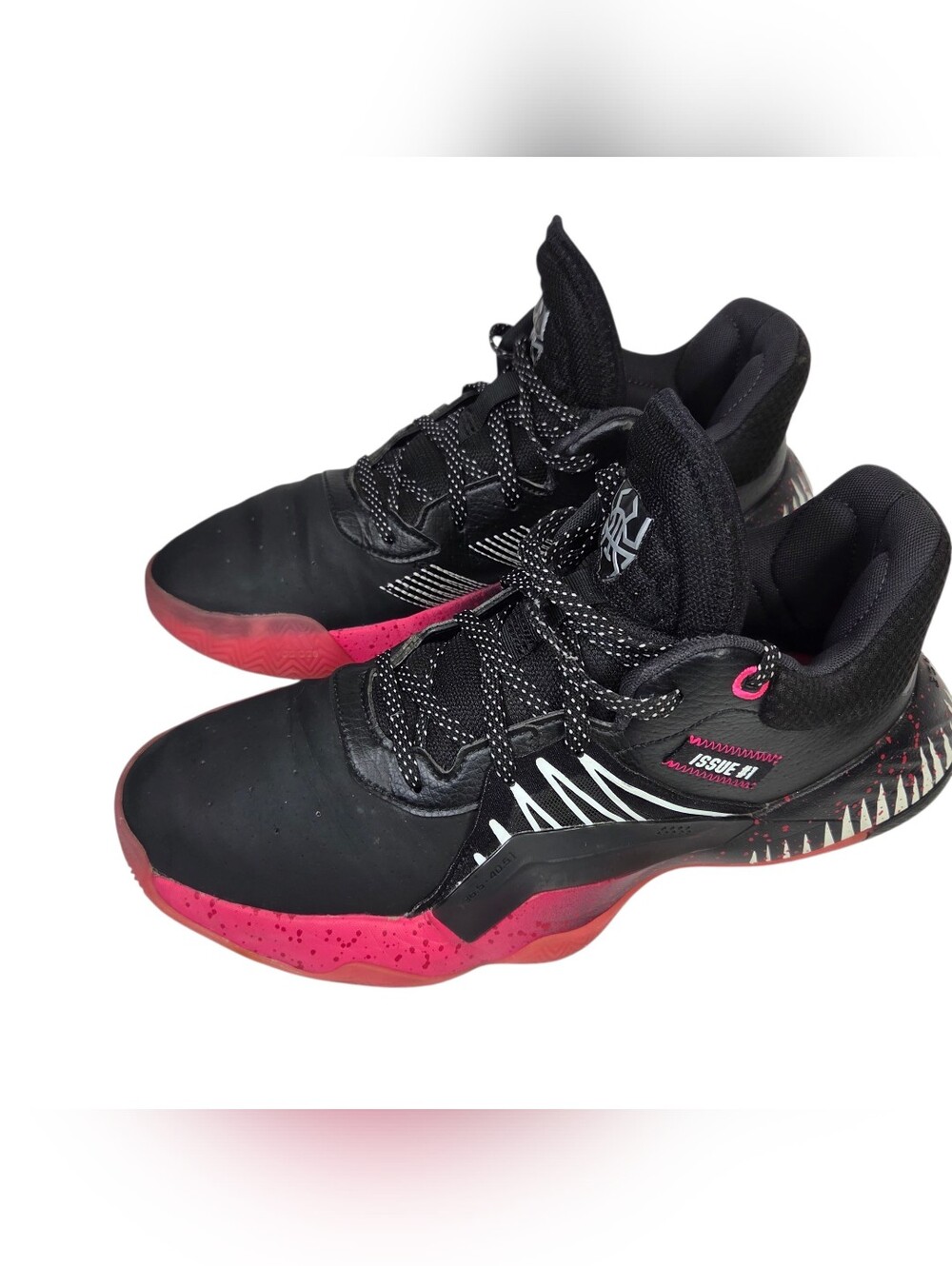 adidas White and Pink Shoe Label Close-Up